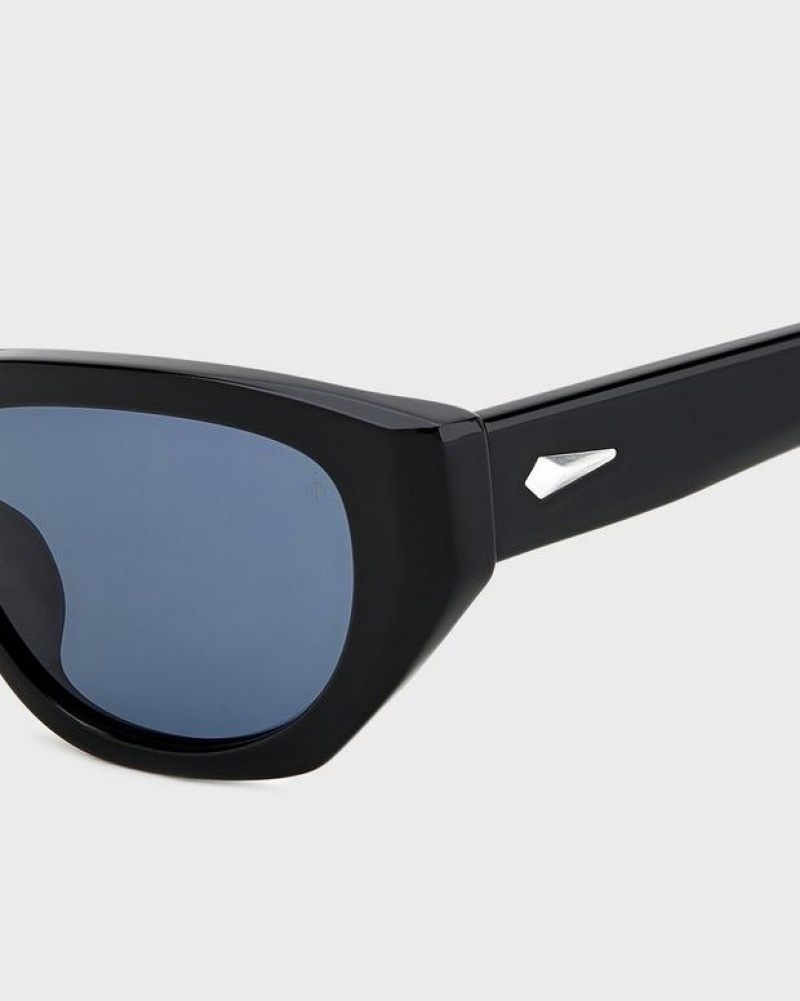 Women's Rag & Bone Lena Butterfly Sunglasses Black | 186PQYLUT