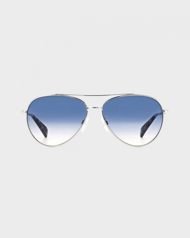 Women's Rag & Bone Leslie Aviator Sunglasses Palladium | 614AIEWVS