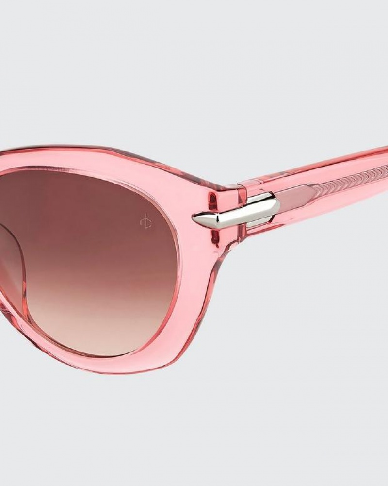 Women's Rag & Bone Lily Square Sunglasses Pink | 386OBTWUA