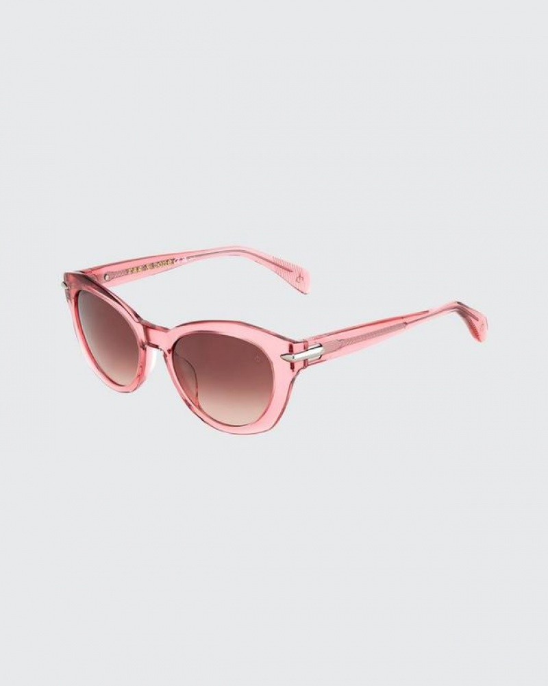 Women\'s Rag & Bone Lily Square Sunglasses Pink | 386OBTWUA