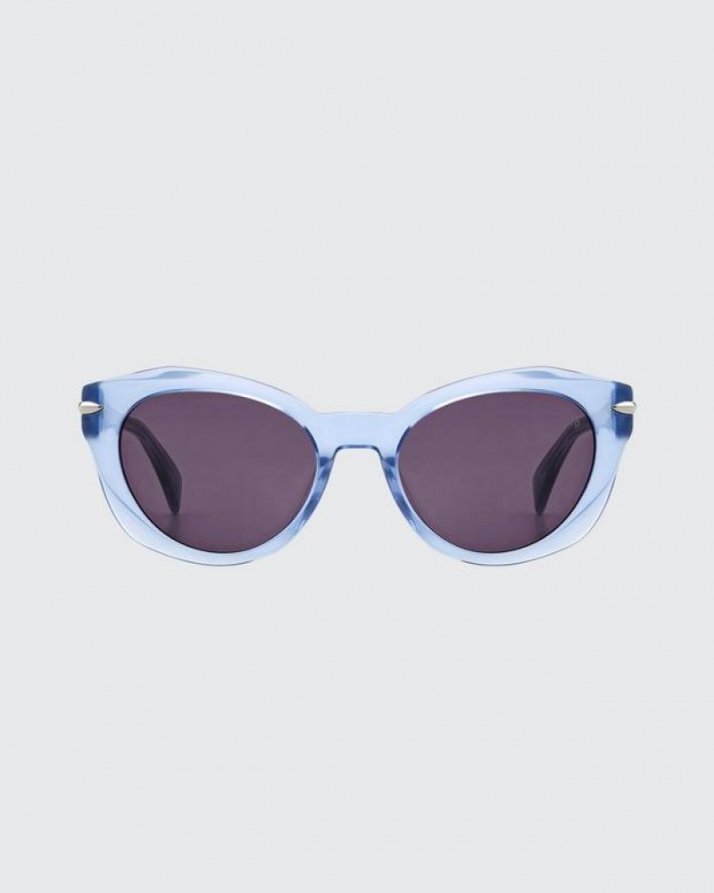 Women's Rag & Bone Lily Square Sunglasses Blue | 912QSTVGN