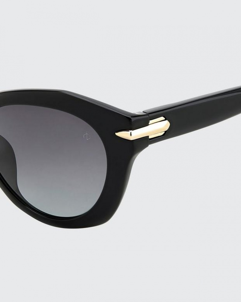 Women's Rag & Bone Lily Square Sunglasses Black | 130JFOAEM