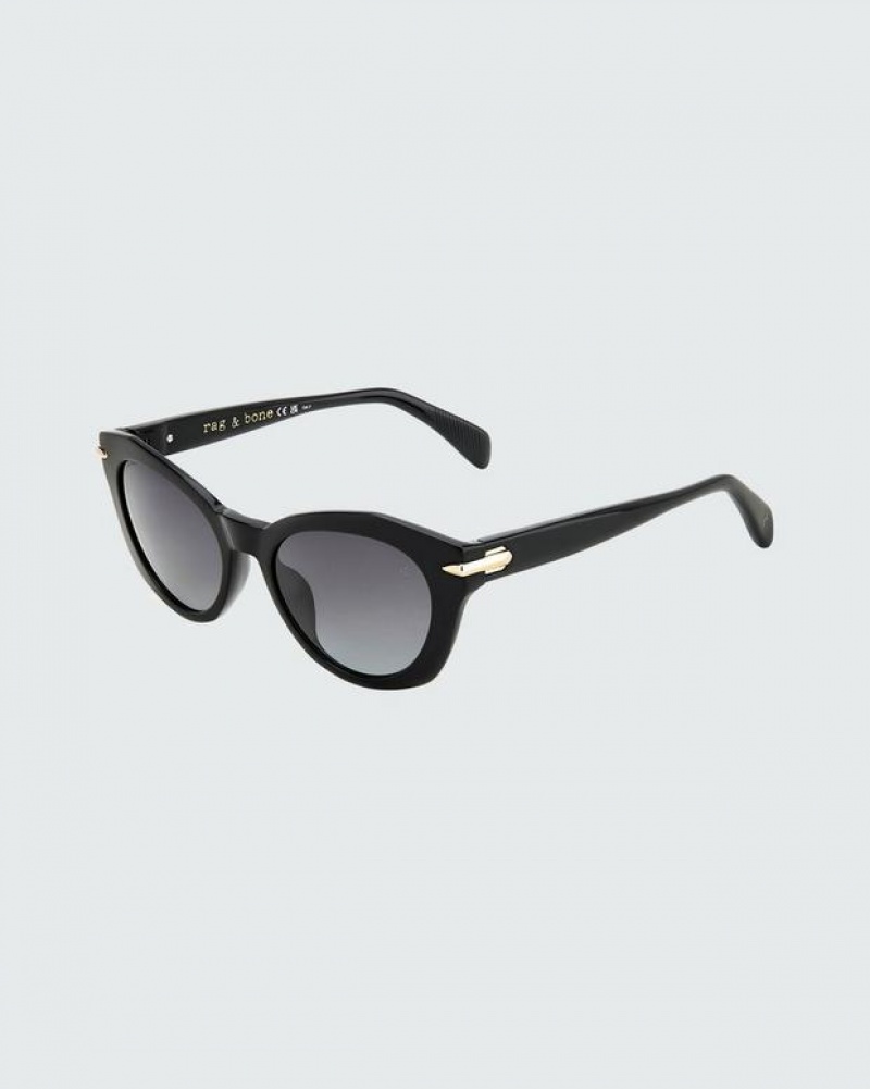 Women\'s Rag & Bone Lily Square Sunglasses Black | 130JFOAEM