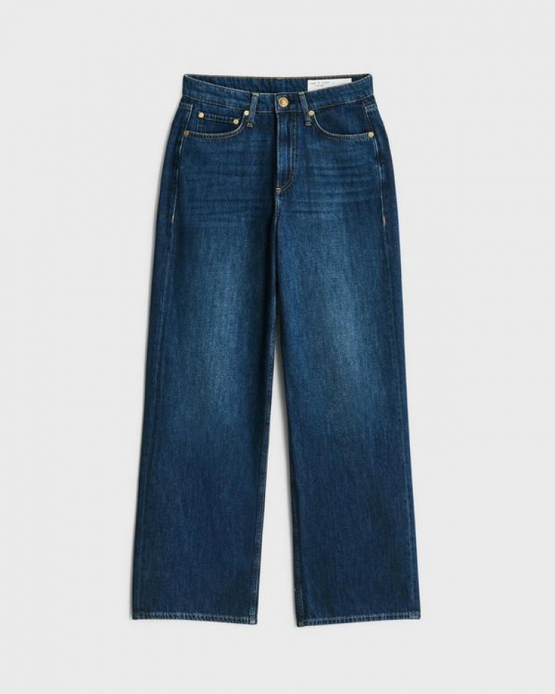 Women's Rag & Bone Logan Wide-Leg Mid-Rise Rigid Jeans Annalise | 428KXPTWH