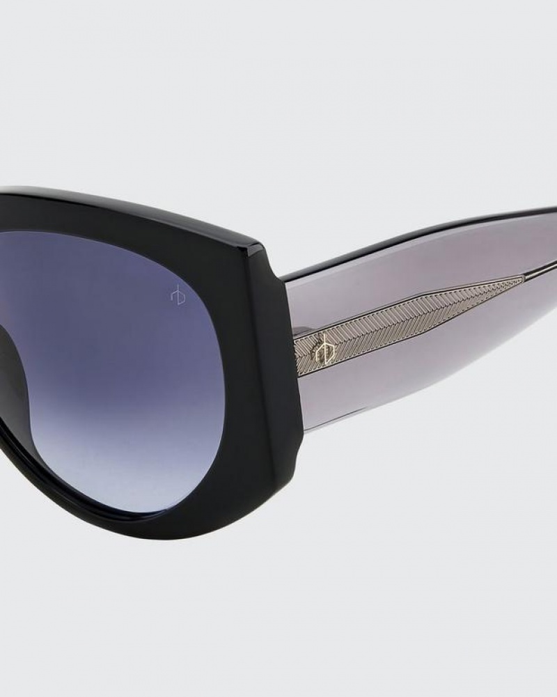 Women's Rag & Bone Lorne Cat Eye Sunglasses Black | 531FNUVOM