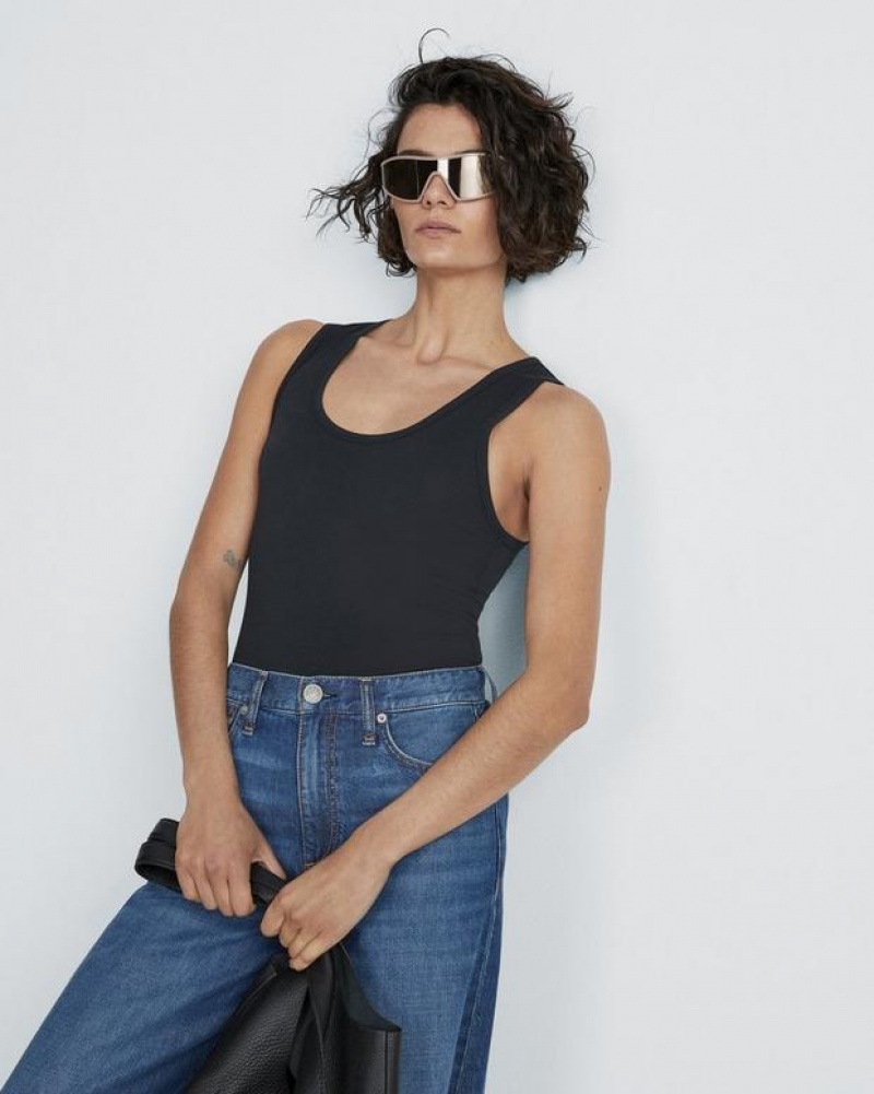 Women's Rag & Bone Luca Tank Modal T-Shirt Black | 203CWRZMK