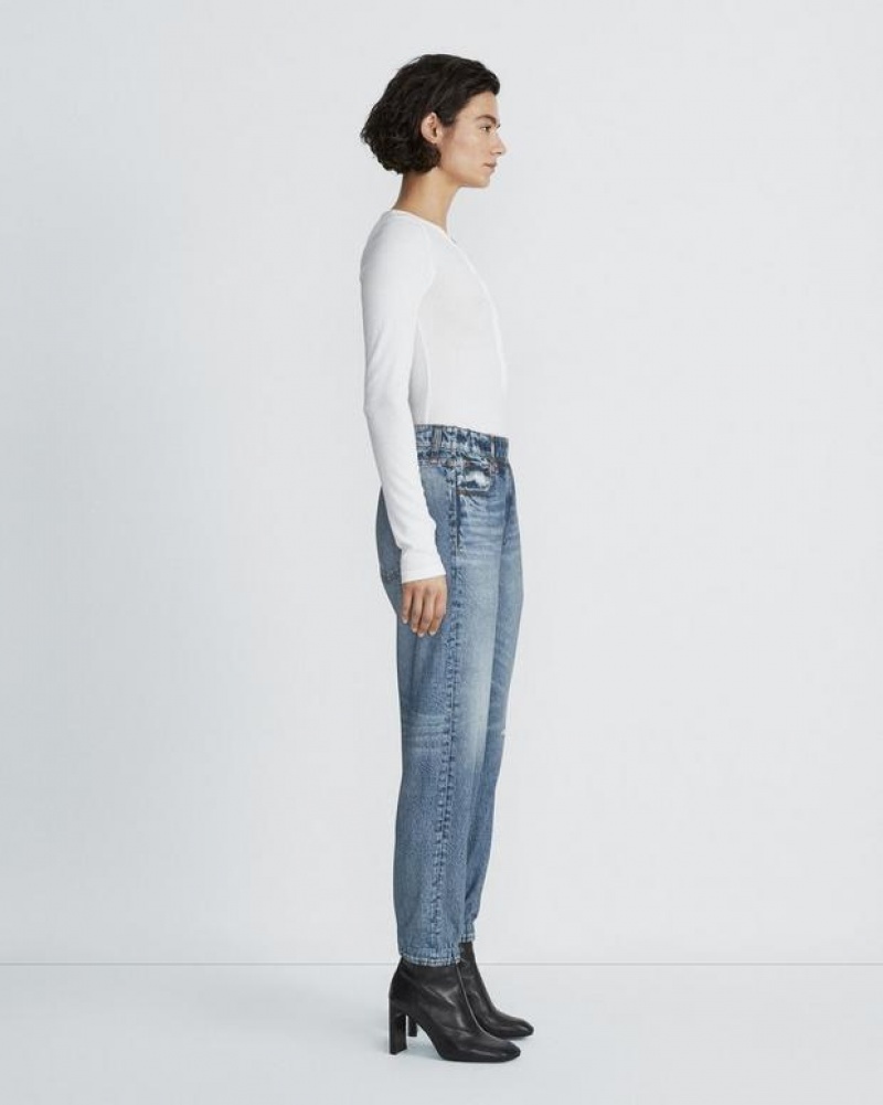 Women's Rag & Bone Miramar Jogger Trompe L'oeil Cotton Pants Lynn | 169FQLUEK