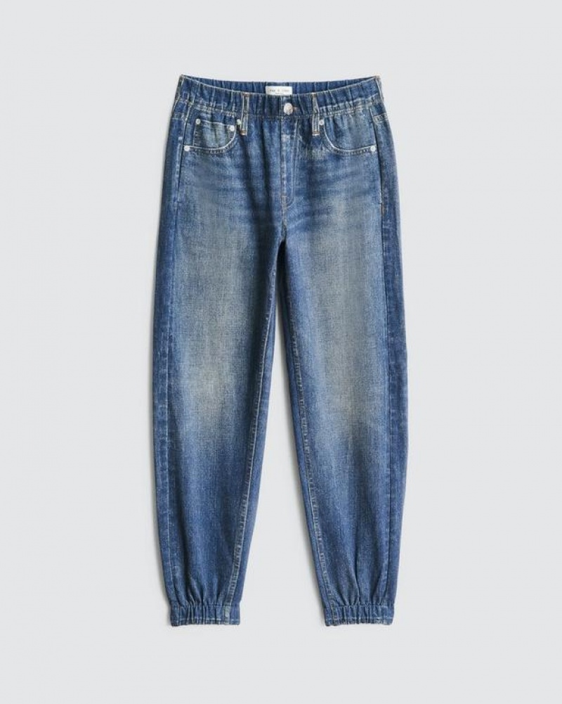 Women's Rag & Bone Miramar Jogger Trompe L'oeil Cotton Jeans Lenox | 497FTBKLQ