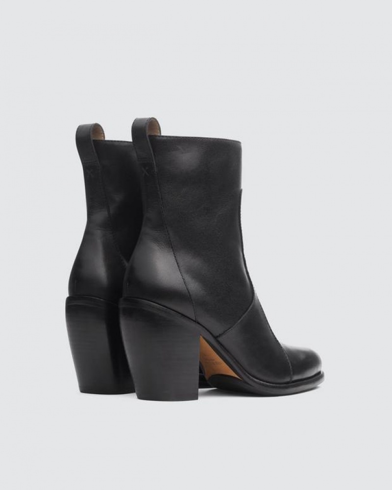 Women's Rag & Bone Mustang Mid - Leather Heeled Ankle Boots Black | 948SMAVKB