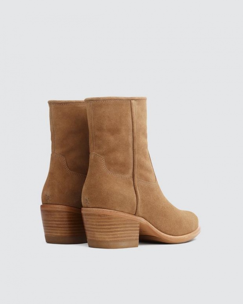 Women's Rag & Bone Mustang - Suede Heeled Ankle Boots Brown | 278XEGVMJ