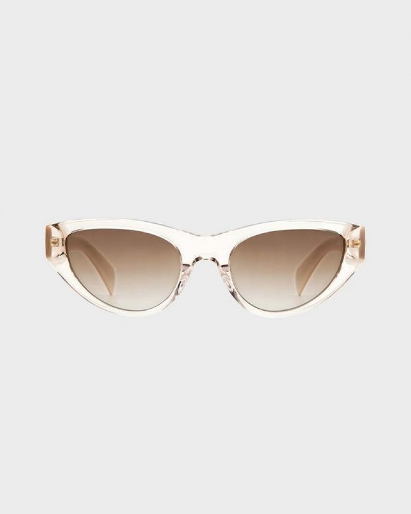 Women's Rag & Bone Ola Butterfly Sunglasses Beige | 685WHXBKJ