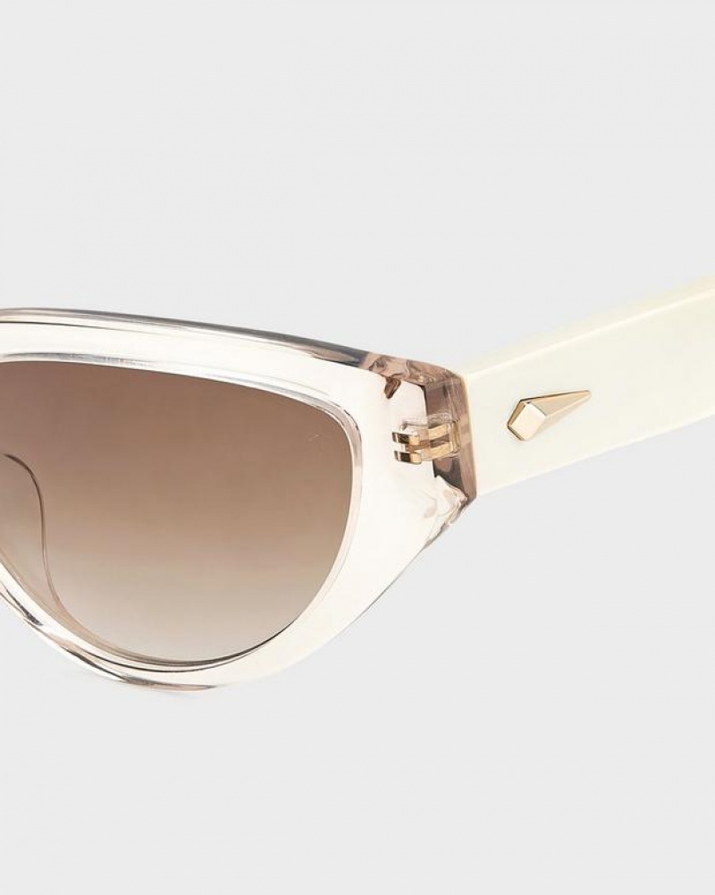 Women's Rag & Bone Ola Butterfly Sunglasses Beige | 685WHXBKJ