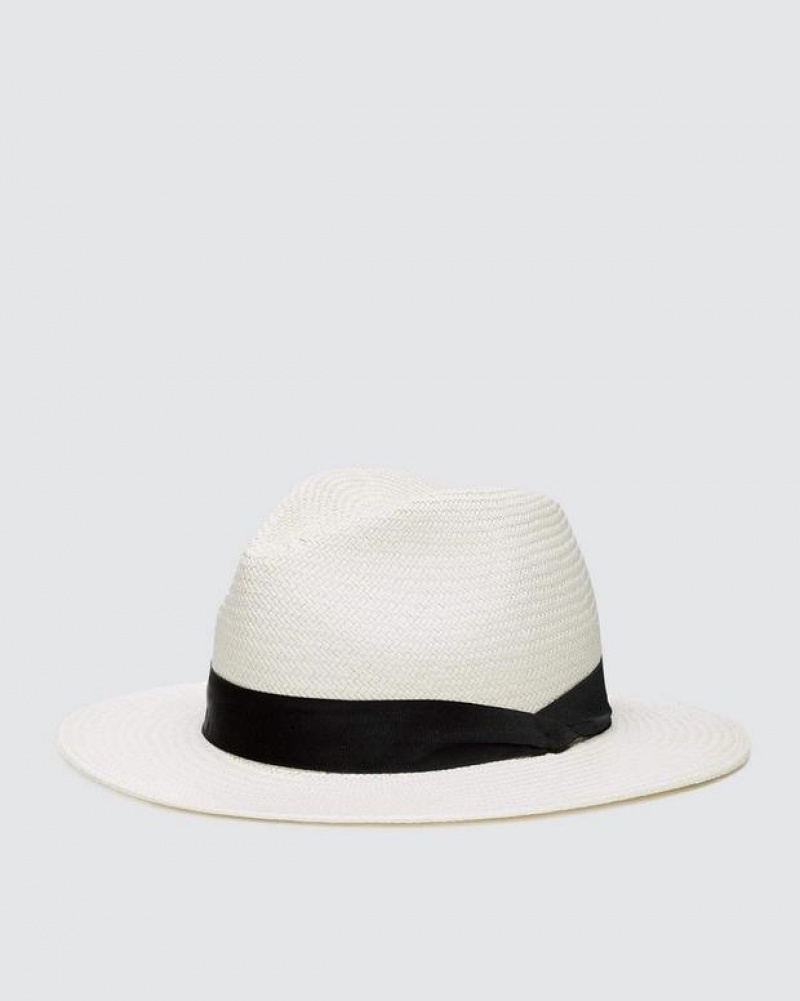 Women\'s Rag & Bone Panama Straw Hats White | 504JYENXU