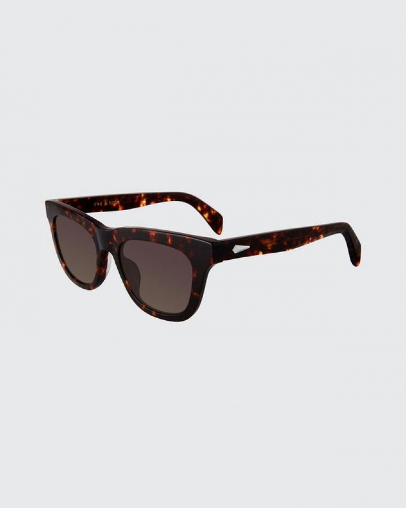 Women\'s Rag & Bone Perry Square Sunglasses Havana | 372LONDKY