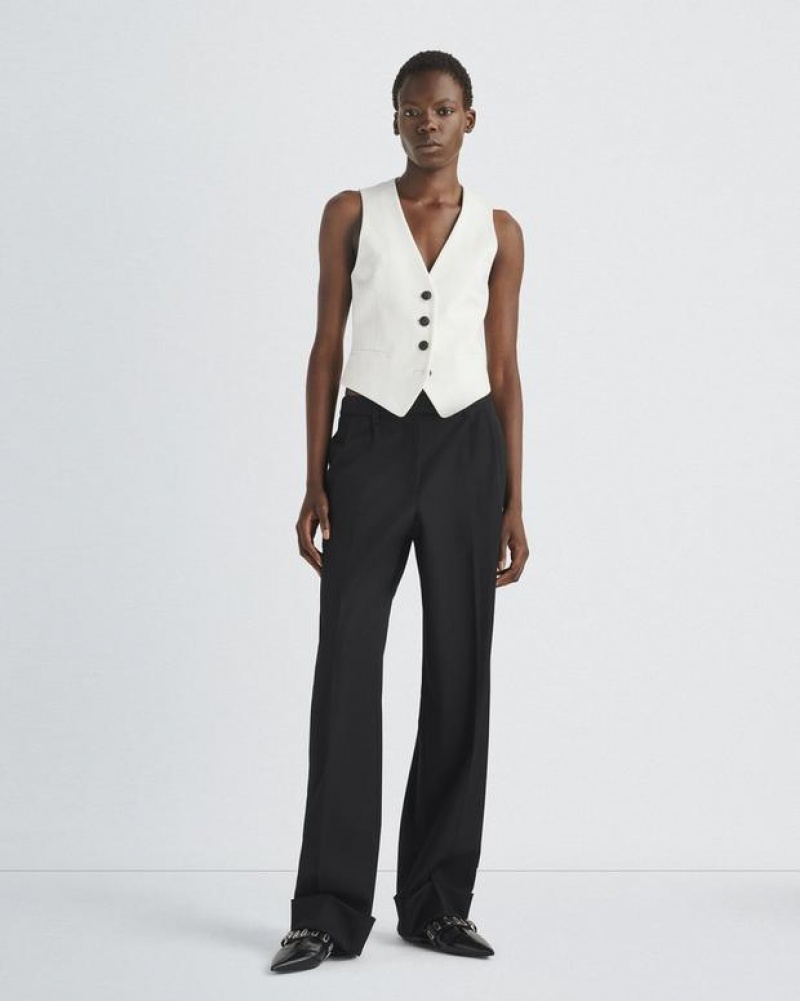 Women's Rag & Bone Priya Ponte Tailored Fit Vest White | 703FXGJTA