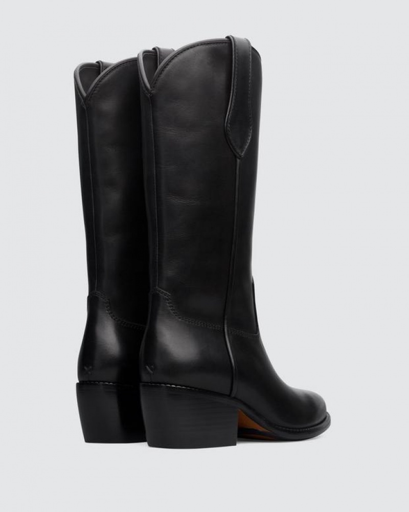 Women's Rag & Bone Rb Cowboy - Leather Heeled Boots Black | 412AWORIQ