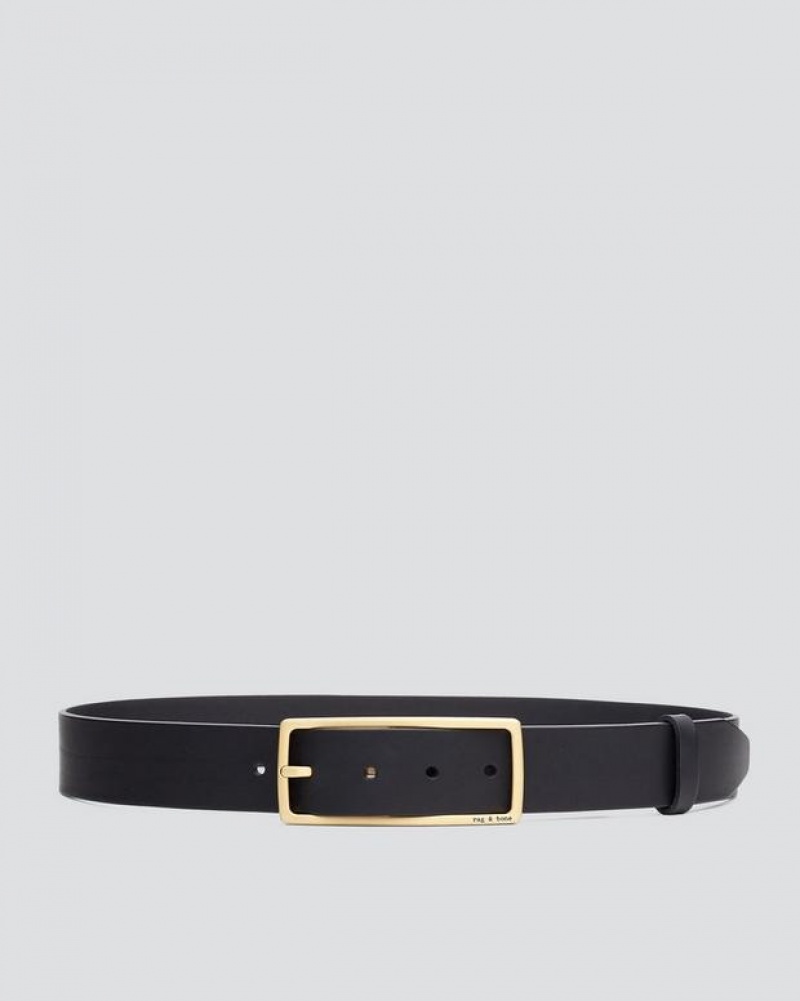 Women\'s Rag & Bone Rebound Belts Black | 152PXFOKL