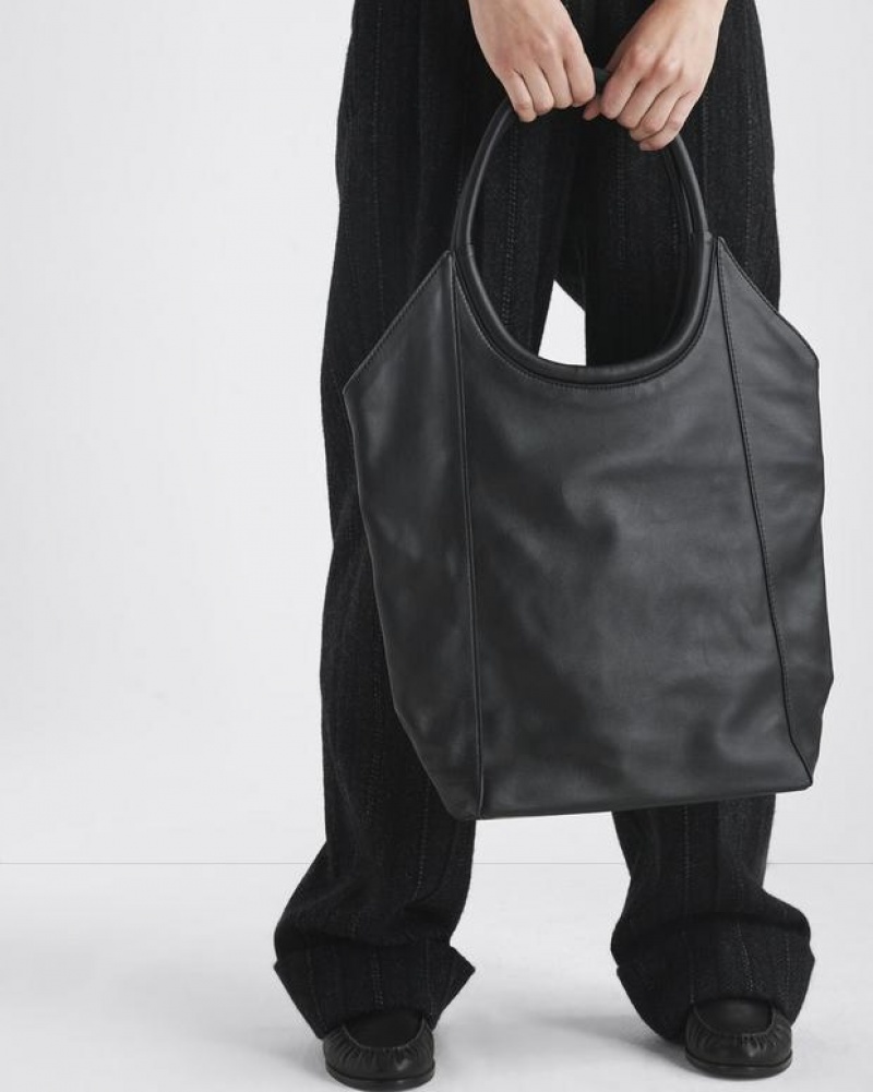 Women's Rag & Bone Remi Shopper Large Tote Bags Black | 450WPZDTB