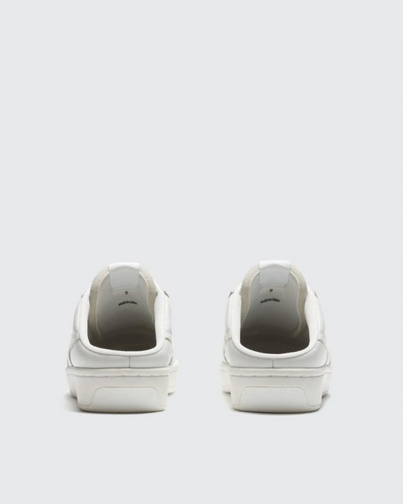 Women's Rag & Bone Retro Court Mule - Leather Slip On Sneakers White | 129LAQRBU