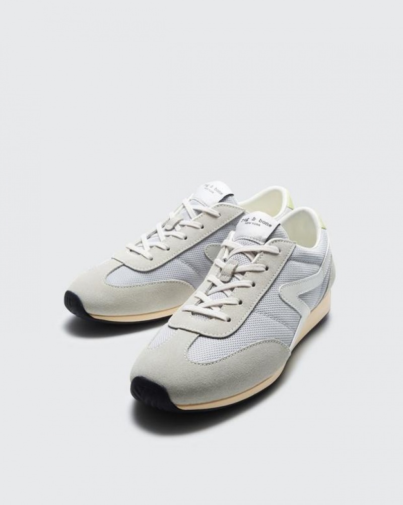 Women's Rag & Bone Retro Runner - Suede Low Sneakers Grey | 872KUJLBS