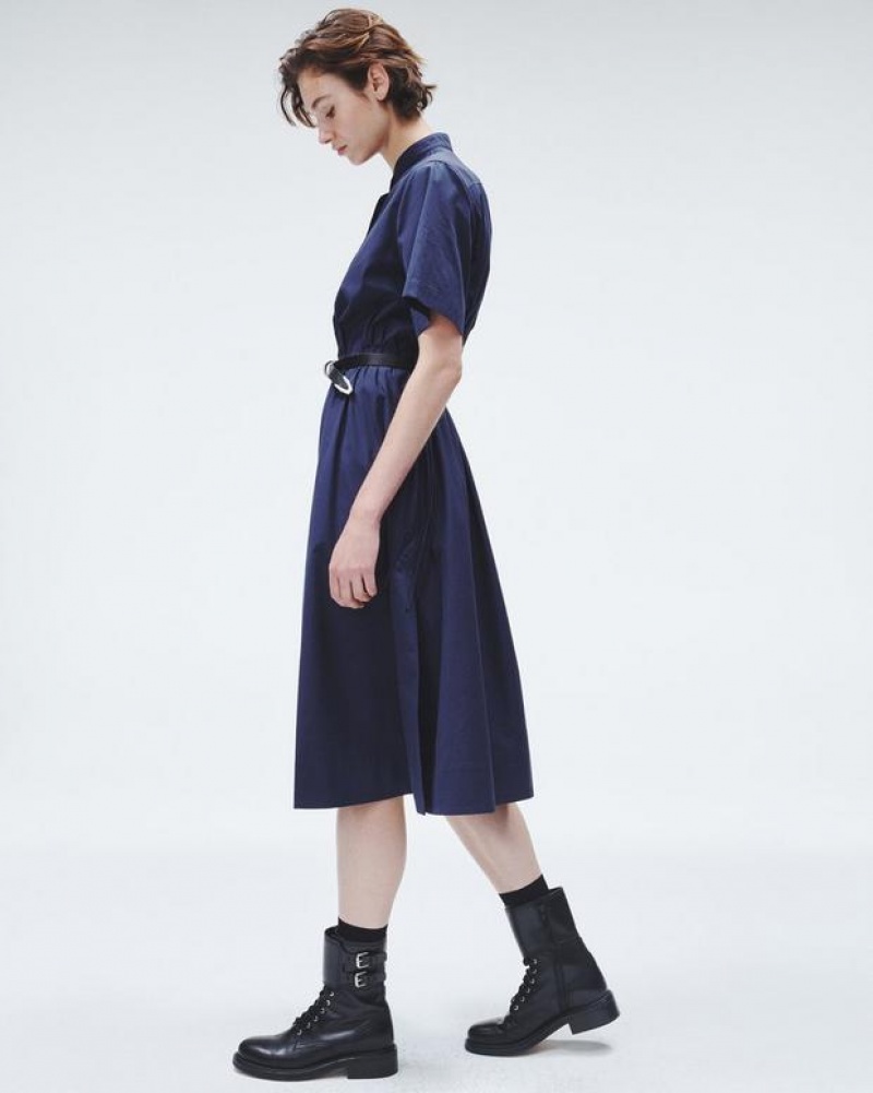 Women's Rag & Bone Ronan Cotton Maxi Dress Navy | 658MPCAND