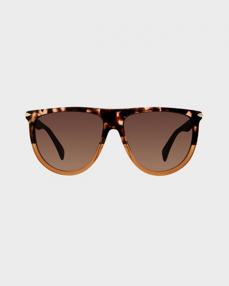 Women's Rag & Bone Serena Shield Sunglasses Brown | 803SJCXON