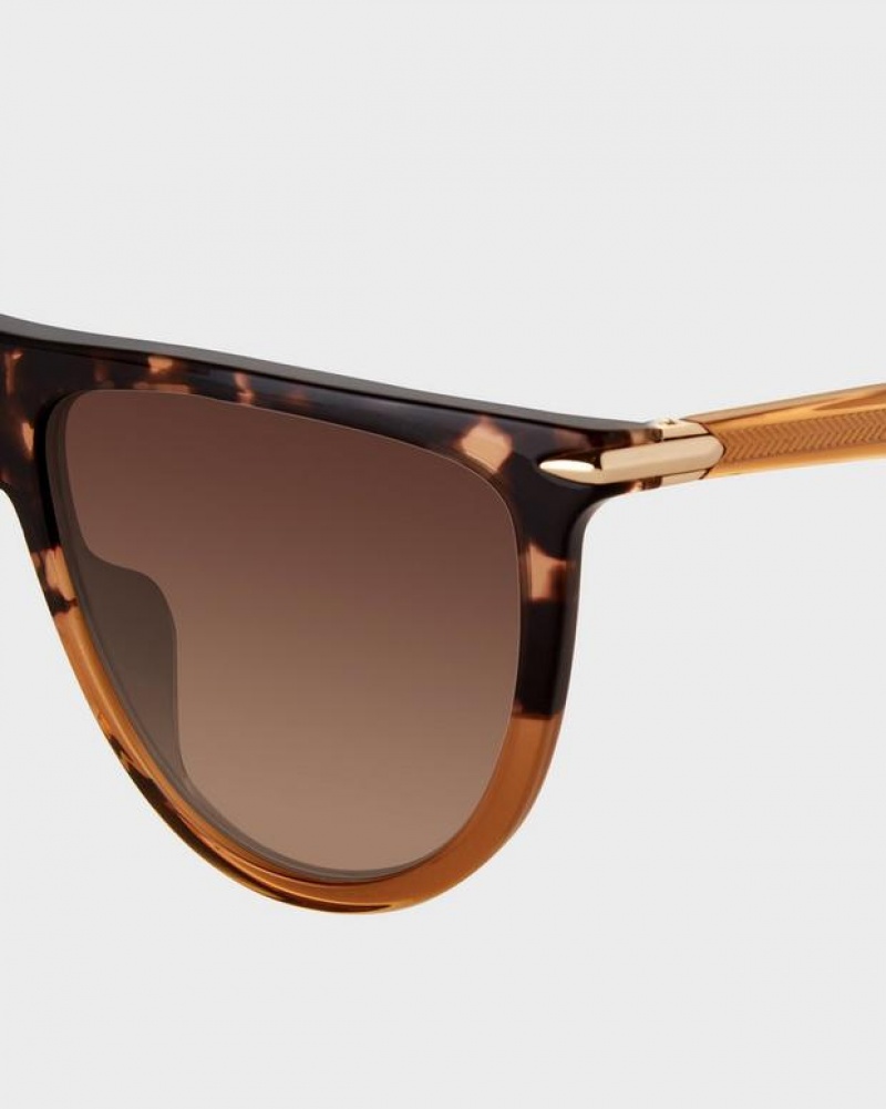 Women's Rag & Bone Serena Shield Sunglasses Brown | 803SJCXON