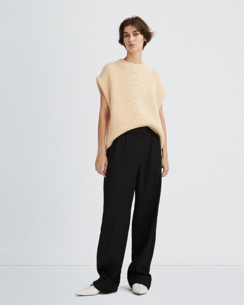 Women's Rag & Bone Shane Cotton Relaxed Fit Sweaters Light Dove | 413UIJZAQ