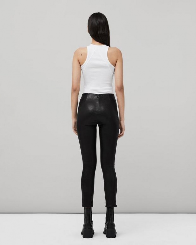 Women's Rag & Bone Simone Slim Fit Cropped Pants Black | 602SPHAFR