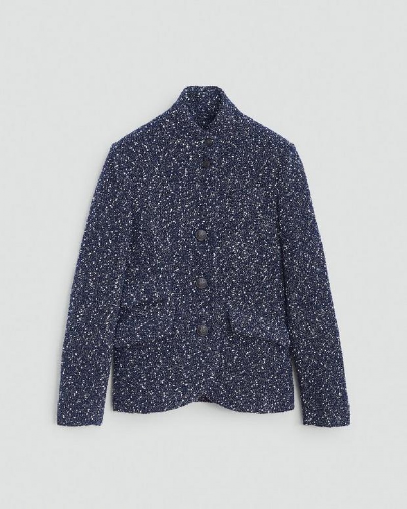 Women's Rag & Bone Slade Tweed Slim Fit Blazers Blue | 370FYRVTM