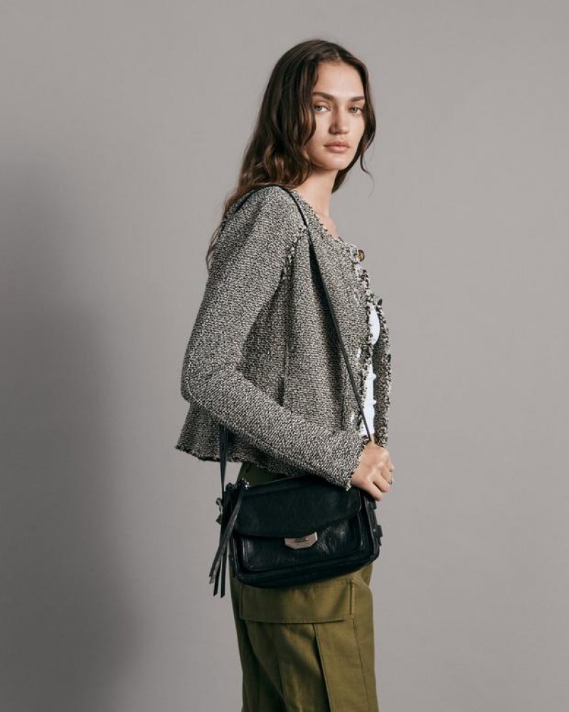 Women's Rag & Bone Small Field Messenger Bag Black | 308HJBCLM