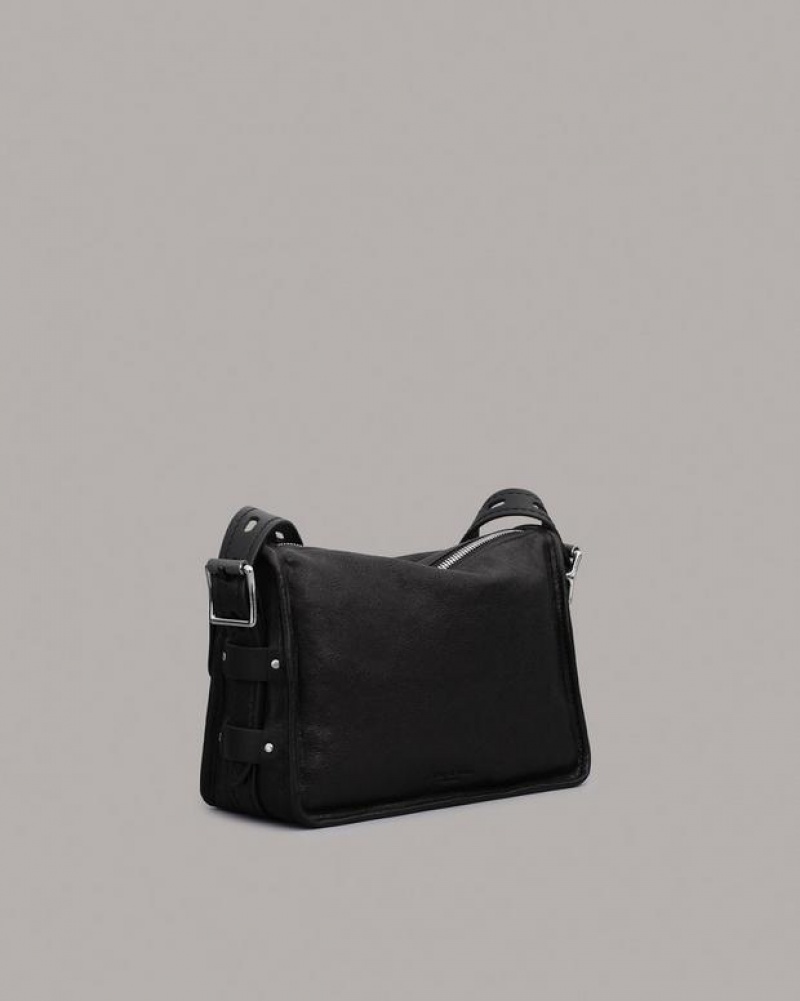 Women's Rag & Bone Small Field Messenger Bag Black | 308HJBCLM