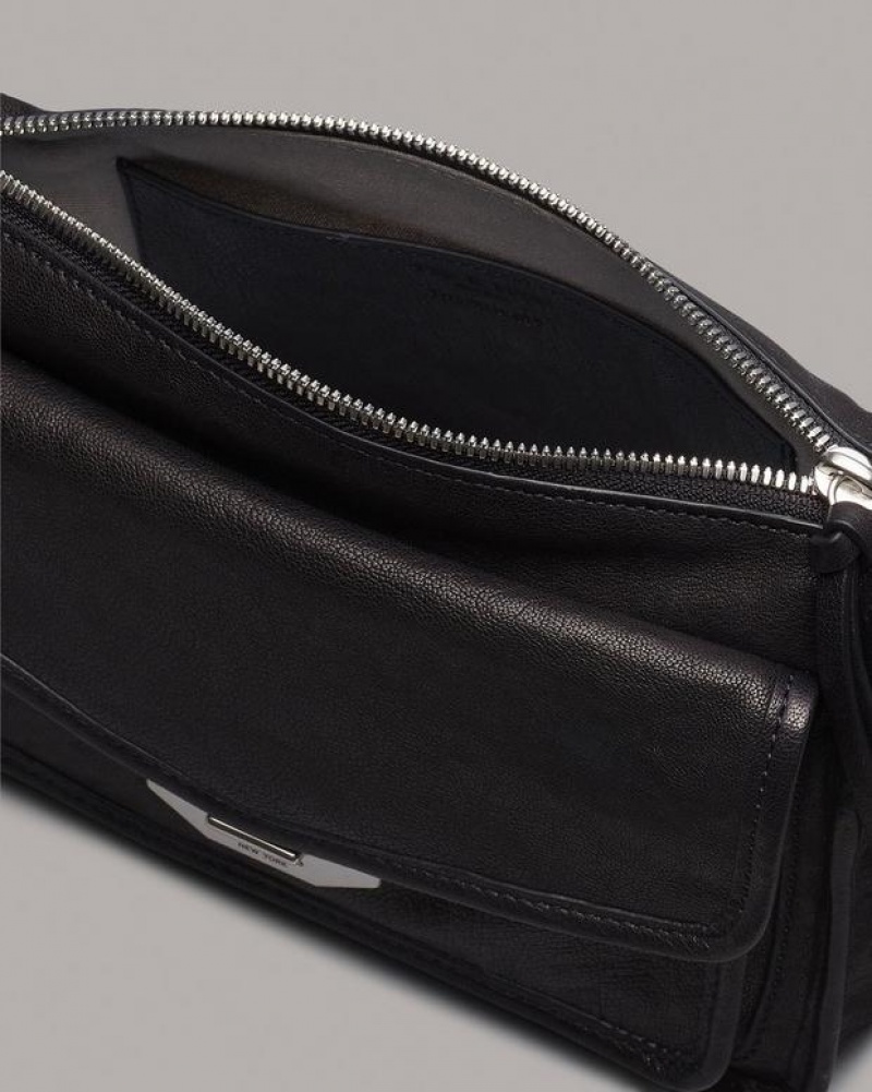 Women's Rag & Bone Small Field Messenger Bag Black | 308HJBCLM