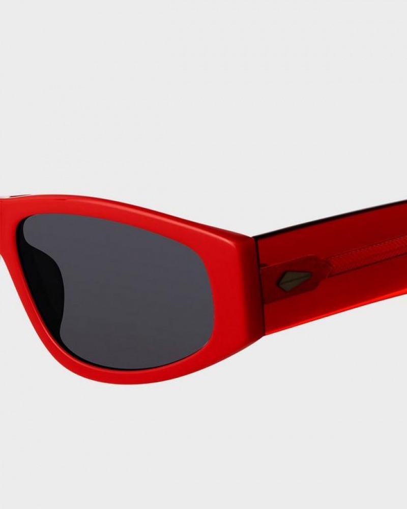 Women's Rag & Bone Soren Oval Sunglasses Red | 270AZOGBN