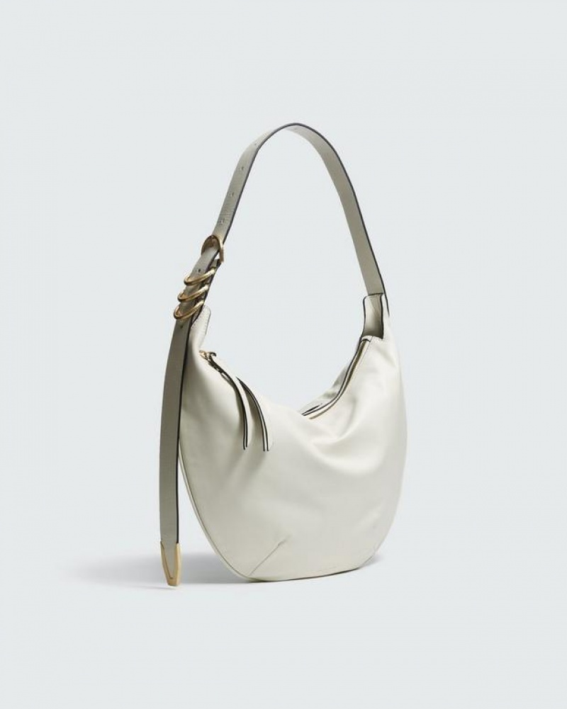 Women's Rag & Bone Spire Medium Shoulder Bags White | 280ANZPKJ