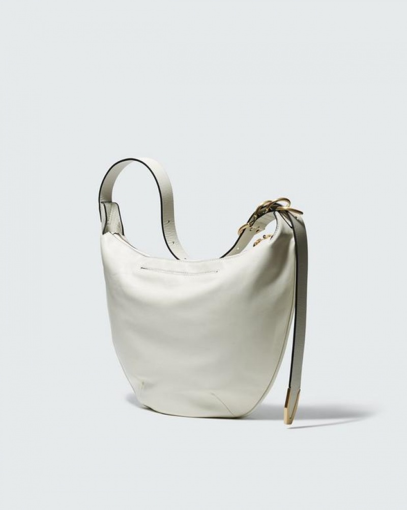 Women's Rag & Bone Spire Medium Shoulder Bags White | 280ANZPKJ