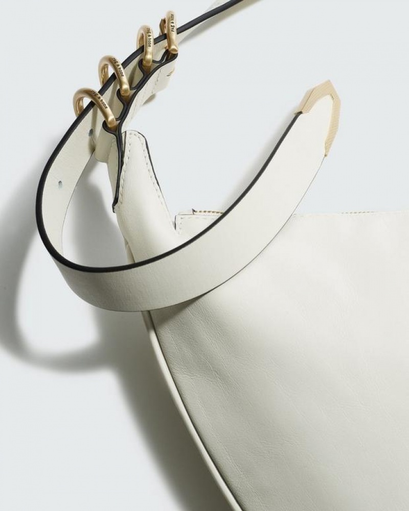 Women's Rag & Bone Spire Medium Shoulder Bags White | 280ANZPKJ