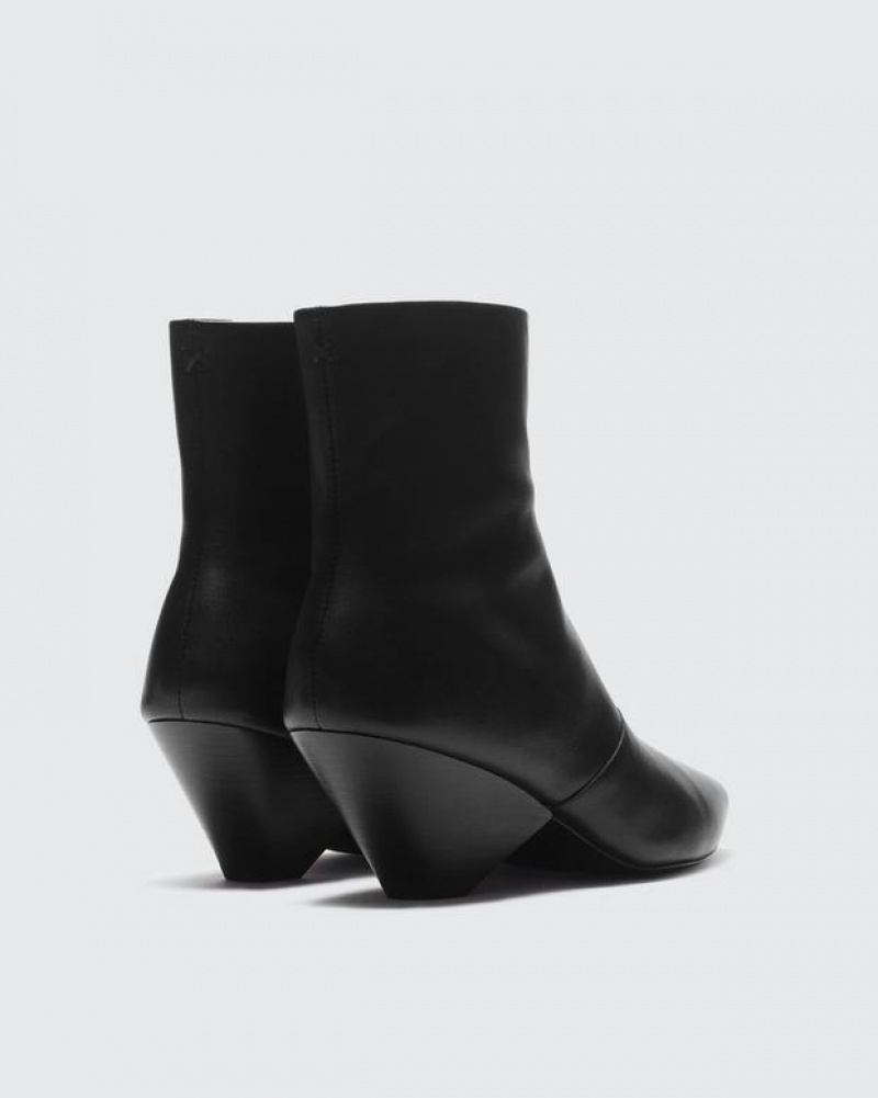 Women's Rag & Bone Spire - Leather Heeled Ankle Boots Black | 680USQHXW