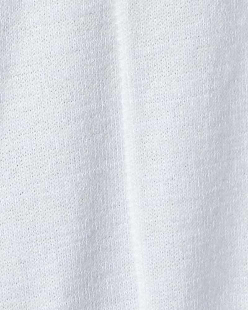 Women's Rag & Bone The Knit Vee Long Sleeve Relaxed Fit T-Shirt White | 691UPDYVA