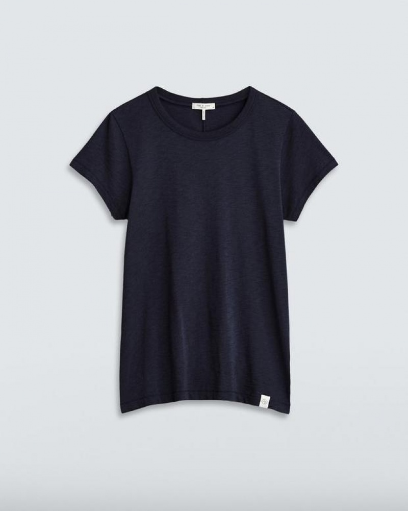 Women's Rag & Bone The Slub Tee Organic Pima Cotton T-Shirt Salute | 473NMVLSZ