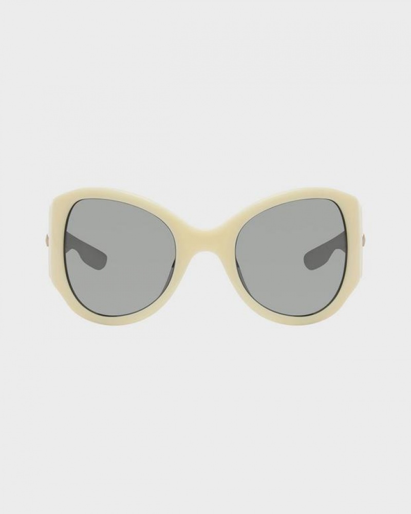 Women's Rag & Bone Vesper Oval Sunglasses White | 063LODCKN