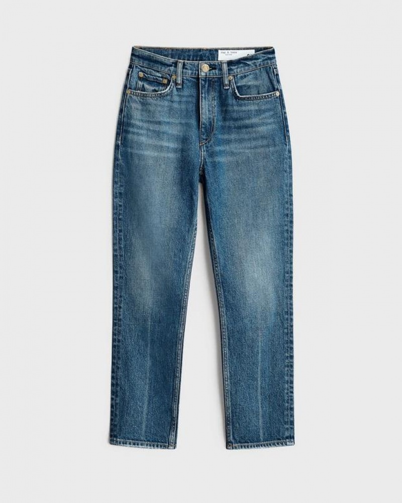 Women's Rag & Bone Wren Ankle Straight High-Rise Vintage Stretch Jeans Huntley | 297LBSTGN