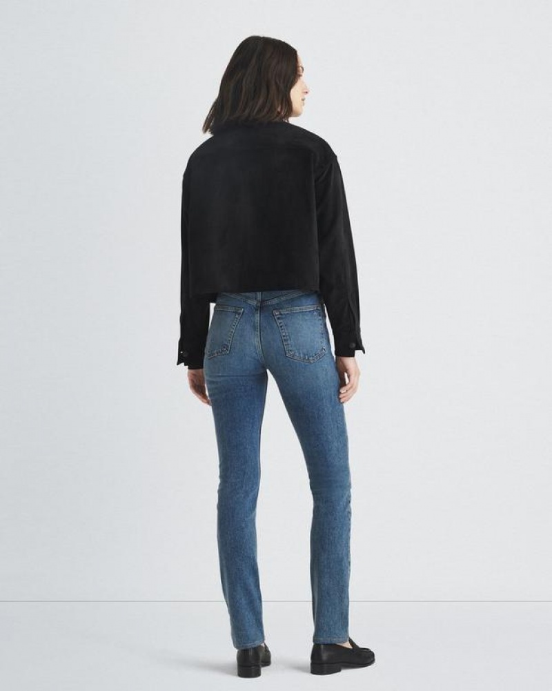 Women's Rag & Bone Wren Full Length Straight High-Rise Vintage Stretch Jeans Dominique | 528GITXOB