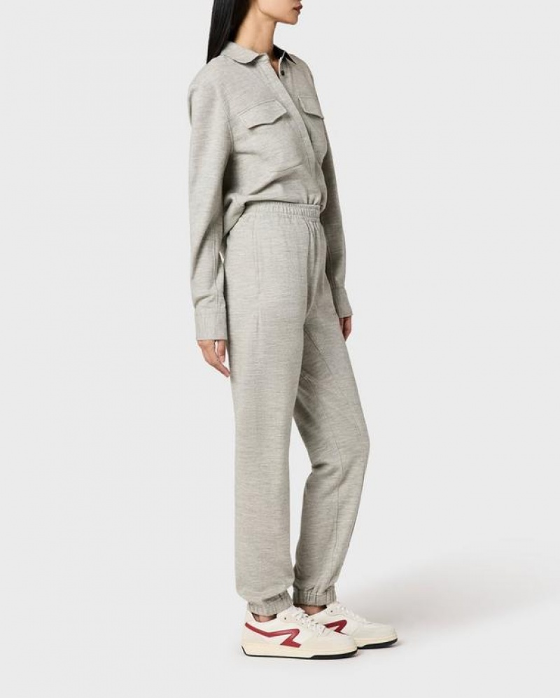 Women's Rag & Bone Yan Wool Classic Fit Pants Grey | 463DILWTP